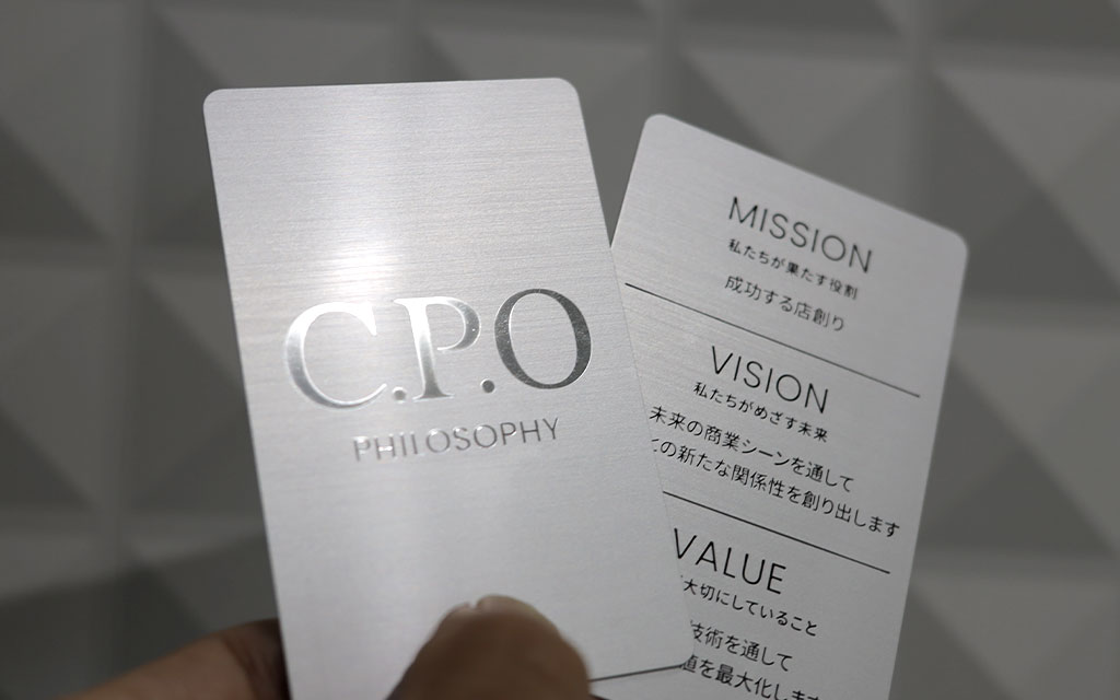 クレドカードの表と裏の写真